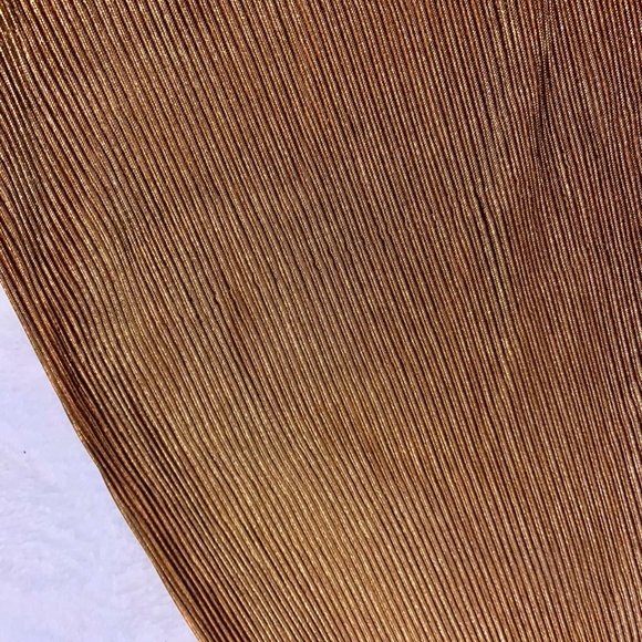 French Connection Taina Metallic Bronze Pleated Jersey Wide Leg Pants Size S - Picture 6 of 16